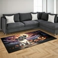thumbnail image 3 of Spooky Halloween Night Witch Pug Glowing Pumpkins Indoor Rug Dog Lover Gifts Carpet Living Bed Room Sofa Home Decor - 12015, 3 of 5
