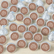 Big Dot of Happiness Mocha Brown Wedding Candy Stickers, Mr & Mrs Wedding Guest Favors, Party Favor Labels, Small Round Candy Stickers - 324 Count