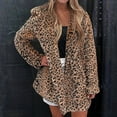 thumbnail image 2 of Chaqueta gruesa de felpa con botones cruzados y manga larga a la moda para mujer, abrigo cálido de invierno con estampado de leopardo Pompotops  qwe16779, 2 of 9