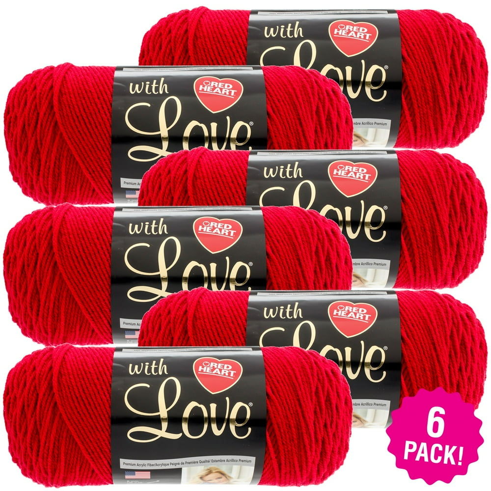 Red Heart With Love Yarn Holly Berry, Multipack of 6