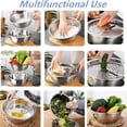 thumbnail image 6 of YUSUIYI Grating and Slicing Bowl,3 in 1 Germany Multifunctional Stainless Steel Basin with Drain Basket for Vegetables, 6 of 7