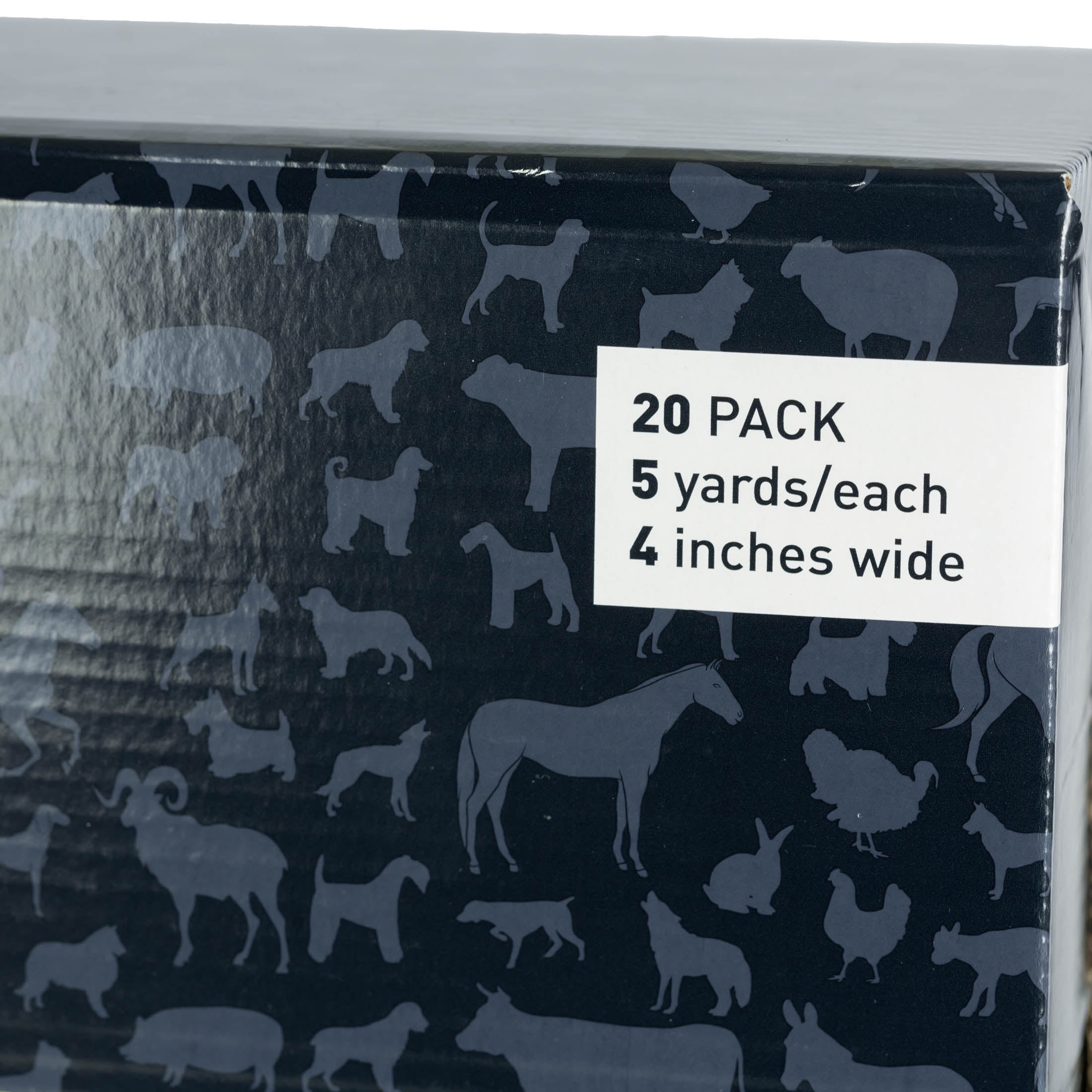 Equinavia 20 Pack Self Adhesive 4 Inch Vet Wraps with Easy-Dispenser Case | Bandages for Horses, Pets, Sports, Tattoo - Black - 20 x 5 yd