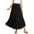 thumbnail image 2 of Ambiance Women's Juniors Boho Broomstick Maxi Skirt (Black, Small), 2 of 5