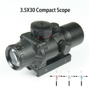BLACK BDC Reticle 3.5X30 Ultra Compact Prismatic Red Blue Green Illuminated Fixed Power Scope