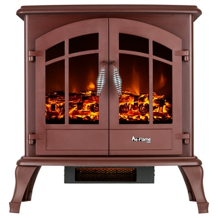 Jasper Free Standing Electric Fireplace Stove By E Flame Usa Red
