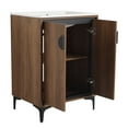 thumbnail image 3 of 24'' Bathroom Vanity With Ceramic Sink Top, Modern Storage Cabinet. Engineered Wood, To . Easy Clean And Assemble. Brown, American Style Top Sink, Cabinet Doors. -, Ample Space. Design, 3 of 7