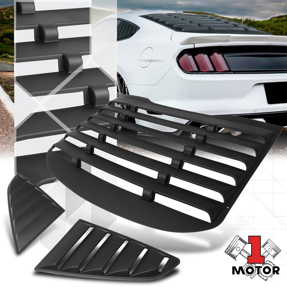 MADE FOR 2015-UP FORD MUSTANG SIDE WINDOW LOUVERS AMERICAN MUSCLES MATTE BLACK