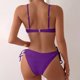 thumbnail image 4 of Trajes de baño Amzcrzy Tankini para mujer, traje de baño de para mujer, traje de baño dividido con cordones de color sólido, traje de baño de playa de aguas termales de dos piezas, morado, L, 4 of 7