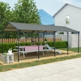 thumbnail image 5 of CarButler 12x21ft Outdoor Metal Carport Large Garage, Heavy Duty Carport with Galvanized Steel Roof and Frame,for Cars, Trucks, Boats and Tractors, 5 of 8