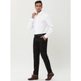 thumbnail image 4 of Camisa de vestir para hombre, ajuste regular, manga larga, con botones, para baile de graduación, camisa sólida blanco XL, 4 of 6