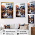 thumbnail image 4 of Designart "Cottage Landscape Retreat in Fall IV" Landscapes Framed Wall Art - Coastal Orange Landscape Cottage Entryway Framed Wall Art, 4 of 6