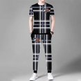 thumbnail image 3 of Conjuntos de pantalones superiores para hombre, camiseta de corte regular, ropa de manga corta para hombre, chándal ajustado de algodón de alta calidad, trajes deportivos holgados, 3 of 5