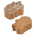 thumbnail image 3 of IBA Indianbeautifulart Textile Printing Block Floral Hand Carved Wooden Stamp Wood Block Printing Textile Stamp For Fabric / Pottery Blocks- 2.5 Inches, 3 of 7