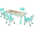 thumbnail image 4 of LAZY BUDDY Adjustable Toddler Table and 4 Chairs Set, Children Activity Table and Chairs Set with Graffiti Desktop,Kids Furniture for Daycare, Classroom, Home, 4 of 10