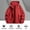 Red, variant on Men Solid-Color Trench Coat Waterproof Outdoor Zipper Pocket Long Sleeve Hooded Casual Outwear Jacket