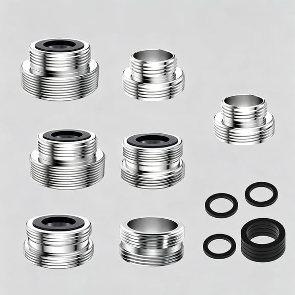 7 Piece Faucet Adapter Kit, Brass Male and Female Connectors for Garden Hoses, Water Purifiers, and Handheld Showerheads, Leak Proof