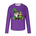 thumbnail image 5 of COSFO Long Sleeve Mens Tshirts Purple St Patricks Day Crew Neck Casual Tops Loose Drop Shoulder T-Shirts Men's Shirts, 5 of 6