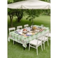 thumbnail image 3 of Outdoor Tablecloth with Umbrella Hole and Zipper, Easter Bunny Rectangle Table Cloth 52x70 Inch Waterproof Tablecloth, Spring Easter Eggs Chick Floral Sage Green Check Picnic Table Cover for Patio, 3 of 7