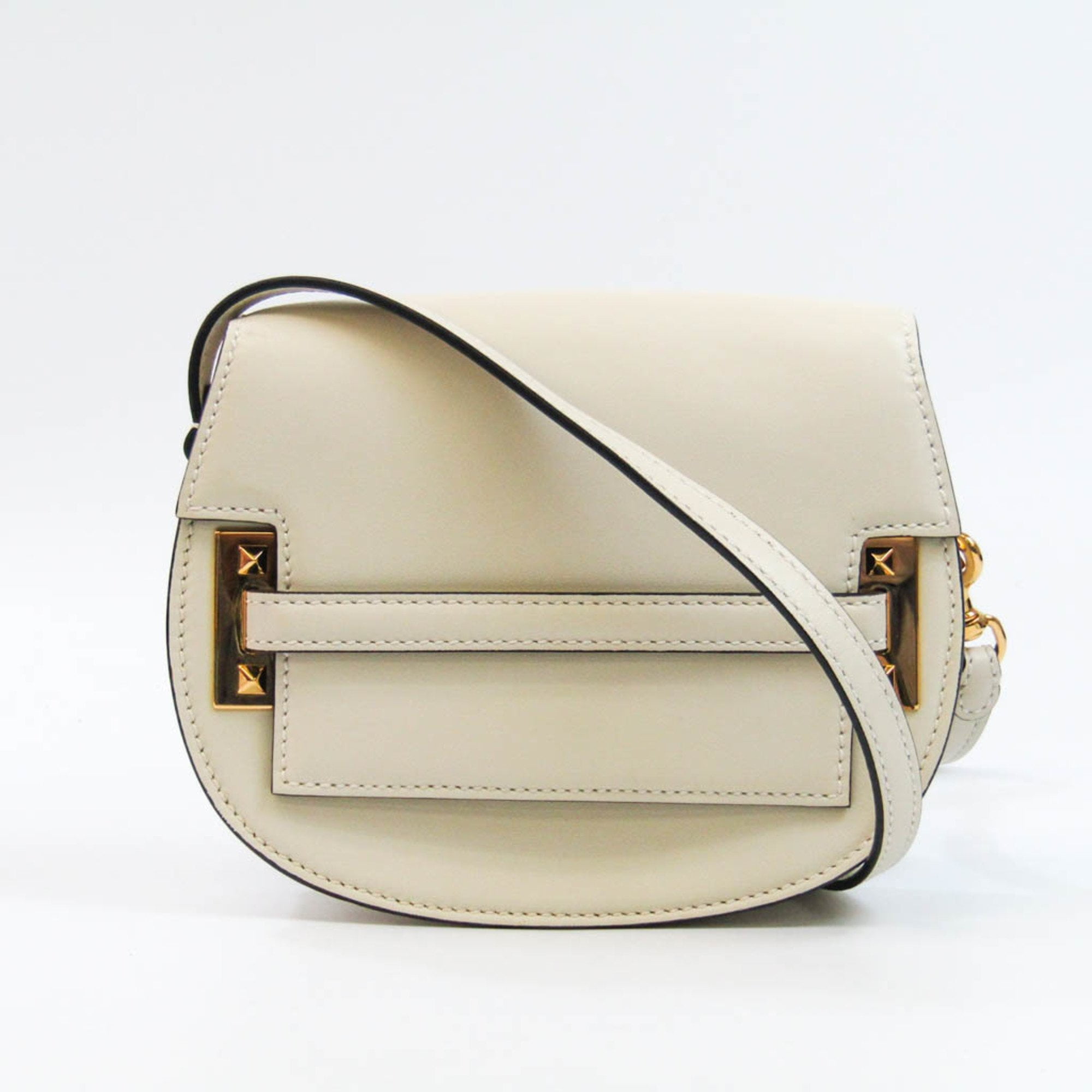 Pre-Owned Miu Miu MIUMIU handbag RN1079 leather CAMMEO pink beige 