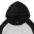 thumbnail image 3 of ZHOUCHANKIDS Mens Hooded Sweatshirts Pullover Cotton Long Sleeved Sweatshirt with Matching Color Raglan Sleeve Sweatshirt Jacket Coat Outwear Black, 3 of 3