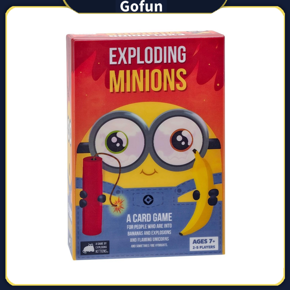 Juego de cartas Exploding Minions con juego de mesa, pegatinas y tatuajes