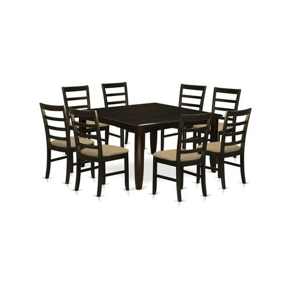 East West Furniture PARF9-CAP-C 9 Pc Dining room set-Square 54" Gathering Table and 8 Stools