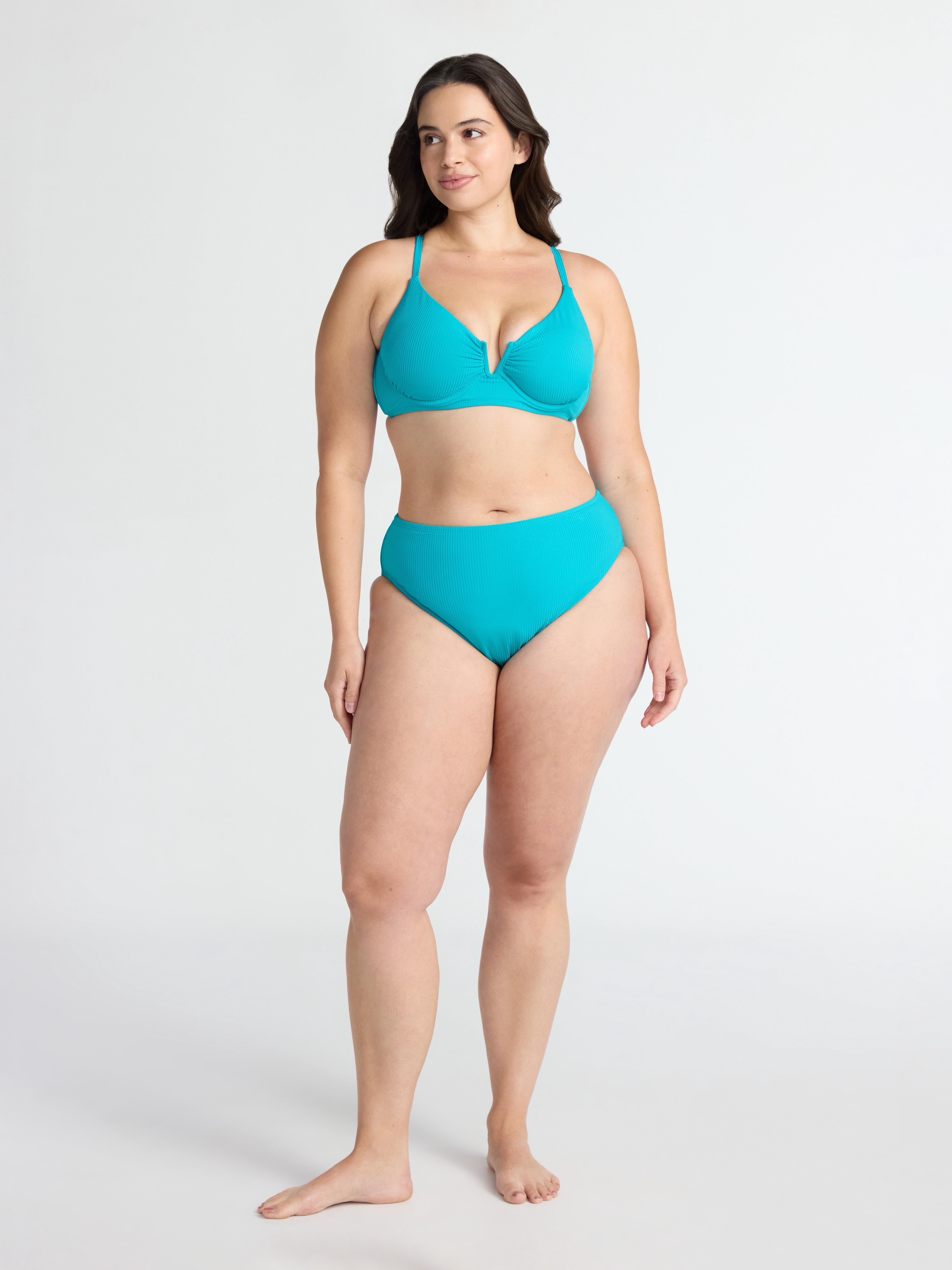Time and Tru Women's and Women's Plus V Wire Underwire Bikini Top, Sizes XS-2X