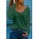 thumbnail image 3 of ABPHQTO Top verde de mujer con cuello en V y rayas transparentes, 3 of 5