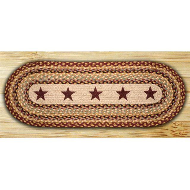 Burgundy Stars Oval Runner