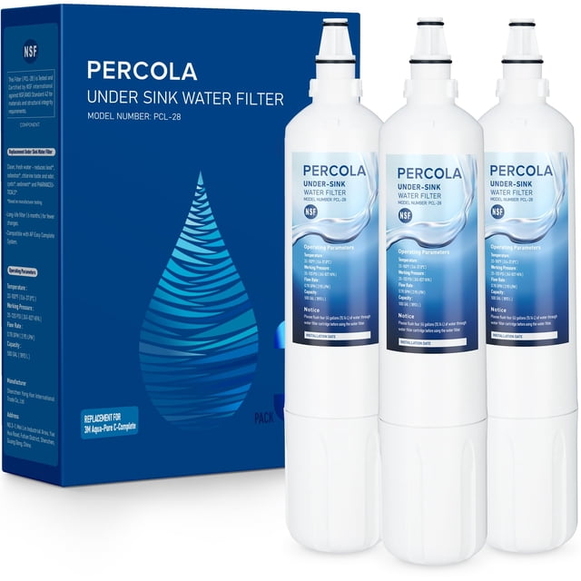 Filtro de agua PERCOLA PCL-28, paquete de 3, capacidad de 500 galones