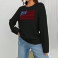 thumbnail image 4 of Chandail à Manches Longues pour Femmes Drapeau USA Chandail Ample Décontracté Col Rond Chandail en Molleton, 4 of 8