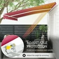 thumbnail image 3 of Outsunny 13' x 8' Manual Retractable Awning Sun Shade Shelter for Patio Deck Yard with UV Protection and Easy Crank Opening, Wine Red, 3 of 9