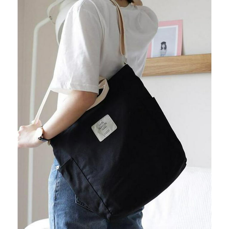 PIKADINGNIS Zipper Luxury Women Bags Korean Canvas Shoulder Bag Designer  Women Messenger Bag Female Simple Handbag Letter Printing Tote Bags