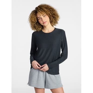 Athletic Works Women's ButterCore Tee with Long Sleeves, Sizes XS-XXXL