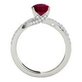thumbnail image 3 of Mauli Jewels Engagement Rings for Women 1.10 Carat Halo Created Ruby And Diamond Engagement Ring Crafted 4-prong 14k Solid White Gold, 3 of 6