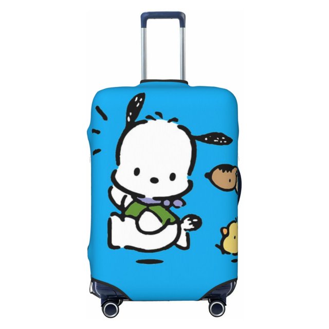Cute Anime Cartoon Pochacco Travel Suitcase Protective Cover Trunk Case Washable Elastic Luggage Cover Fits Medium Suitcase Protector Baggage With Concealed Zipper Gifts