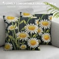 thumbnail image 3 of PHYHOO Spring Yellow Daisy Pillow Covers  Watercolor Floral Print Summer Flower Decorative Throw Pillows Outdoor Pillowcase Square Linen Farmhouse Cushion Case Decor for Couch Sofa Bed, 3 of 5