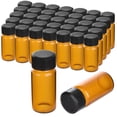 thumbnail image 1 of Frasco de vidrio para muestras ESHATO, 20 ml, con tapones de rosca negros, paquete de 100, 1 of 7