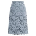 thumbnail image 2 of Joernso Bodycon Skirt Hollow Out Lace Elegant A-line High Waist Knee Length Skirt for Office, 2 of 8