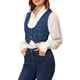 thumbnail image 4 of CHALECO DE JEANS SIN MANGAS CON BOTONES PARA MUJER INSPIRAR CHIC TALLA XS AZUL OSCURO, 4 of 8