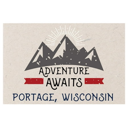 

Portage Wisconsin Souvenir 2x3 Inch Fridge Magnet Adventure Awaits Design