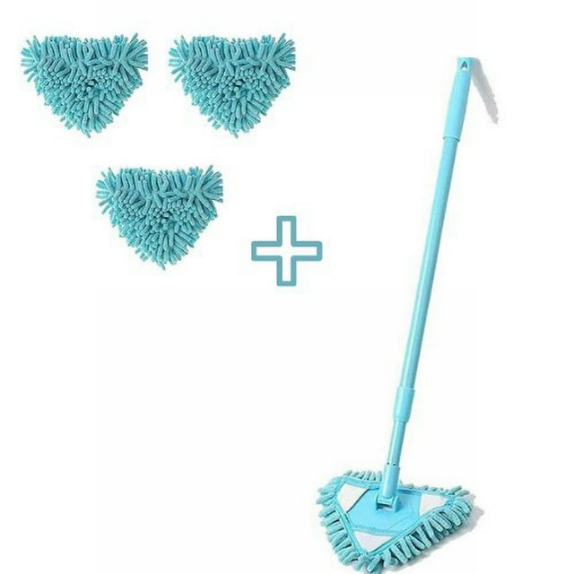 Triangular Cleaning Mop Adjustable Spin Scrubber Tool Handheld Tub Tile