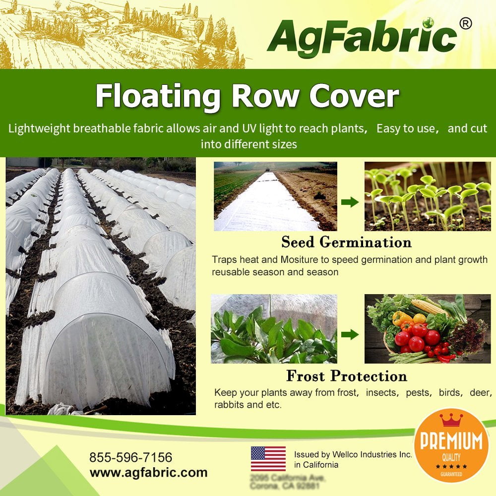 Agfabric Warm Worth Advanced-Heavy Floating Row Cover & Plant Blanket, 1.2oz Fabric of 5x25ft for Frost Protection, Harsh Weather Resistance& Seed Germination