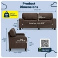 thumbnail image 2 of Serta Palisades 73" Track Arm Sofa, Easy Care Polyester, Loveseat or Couch for Small Spaces,  Dark Brown, 2 of 17