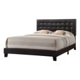 thumbnail image 1 of Allora Transitional Faux Leather Upholstered Queen Panel Bed in Espresso, 1 of 4