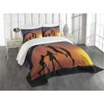 thumbnail image 3 of Ambesonne Teen Room Quilted Bedspread Set 3 Pcs, Boys Play Basketball, King Size, Dark Coral Black Yellow, 3 of 5