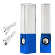 Bolan Plug & Play Multi-Color Illuminated Dancing Water Speaker Light Show Water Fountain Speakers LED Speakers 3.5mm Audio Plug, 4 Color LED Lights, Portable Speakers