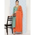 thumbnail image 1 of Janasya Women's Sage Green Crepe Silk Yoke Embroidered Solid Kurta with Pant and Dupatta, 1 of 8