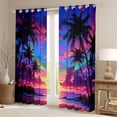 thumbnail image 2 of Erosebridal Hawaii Beach Black Out Curtains,Hawaii Holiday Tropical Botanical Coconut Tree Curtains Pack of 2 (42x63 Each) For Girls, 2 of 7