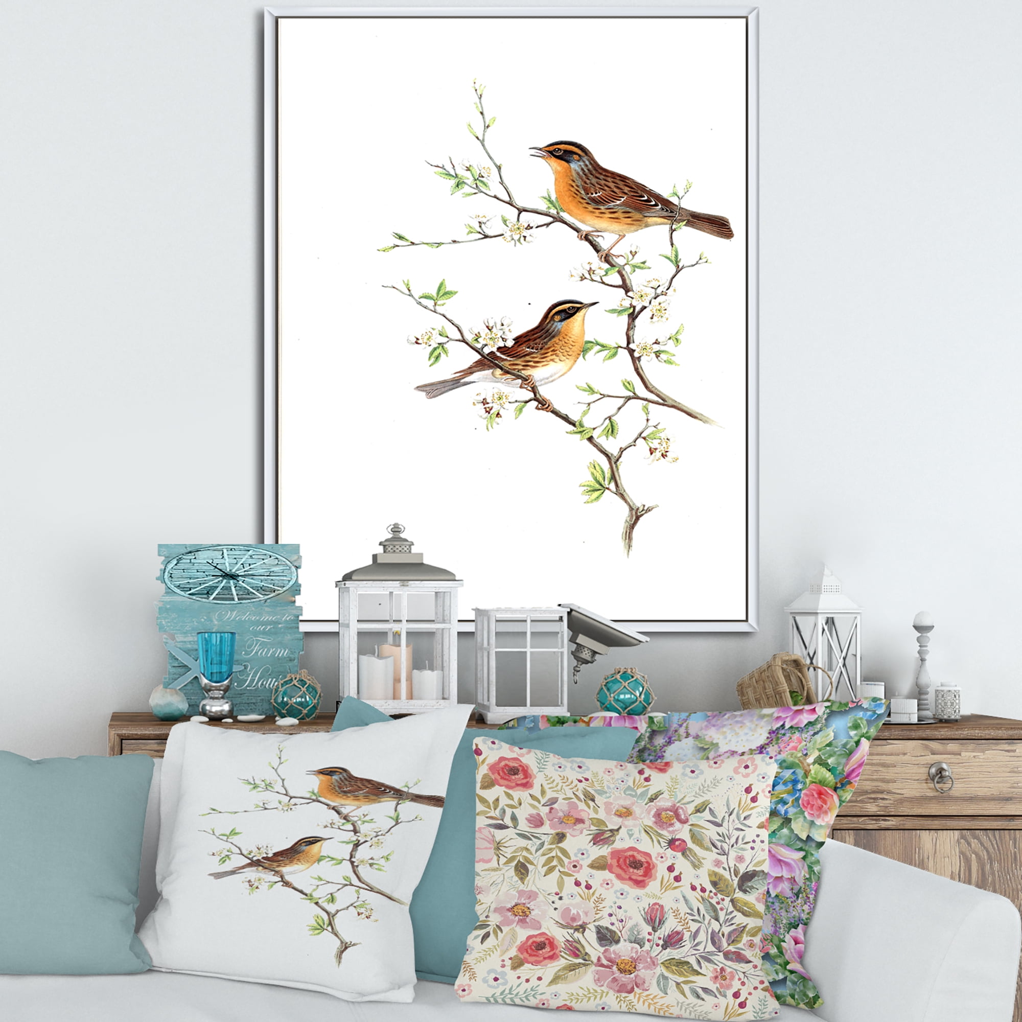 Designart 'Ancient Mammals II' Farmhouse Framed Canvas Wall Art Print
